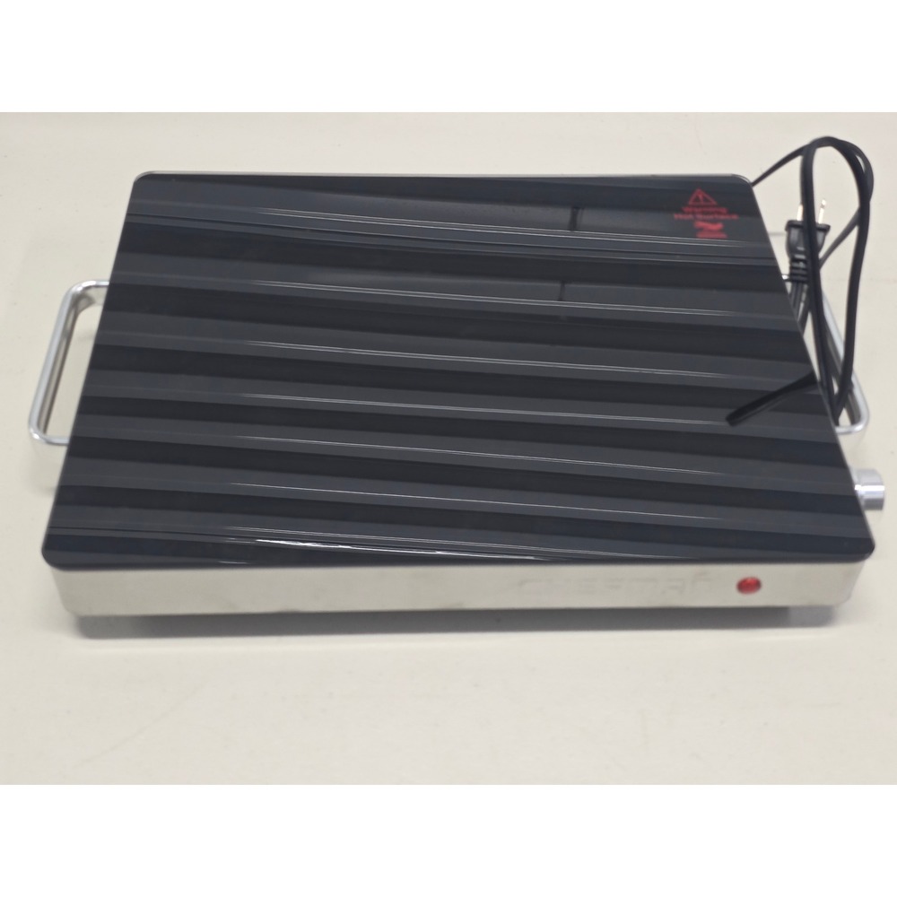 Chefman Glasstop Warming Tray RJ22-MBTC Black Glass Electric Food Warmer 200W